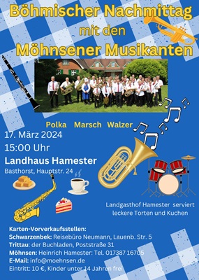 Böhmischer Nachmittag 2024 - Polka, Marsch, Walzer mit den Möhnsener Musikanten
