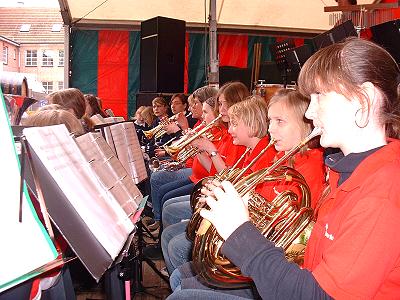 Geimeinsames Konzert Jugendblasorchzester Sachsenswald mit Køge Musikskoles Messingensemble in Trittau
