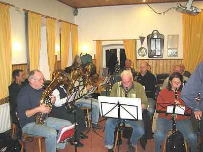 Probe des Musikzuges im Bürgerhaus im Dezember 2009