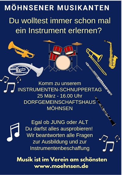 Instrumenten-Schnuppertag der Möhnsener Musikanten.