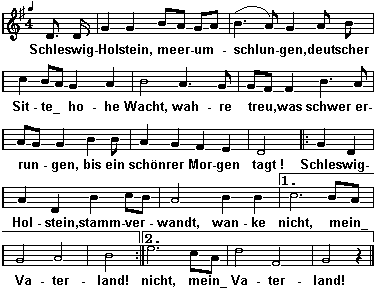 Noten Schleswig-Holstein-Lied