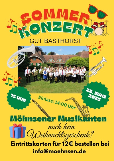 Eintrittskarten für das Sommerkonzert zu Weihnachten zun Vorzugspreis