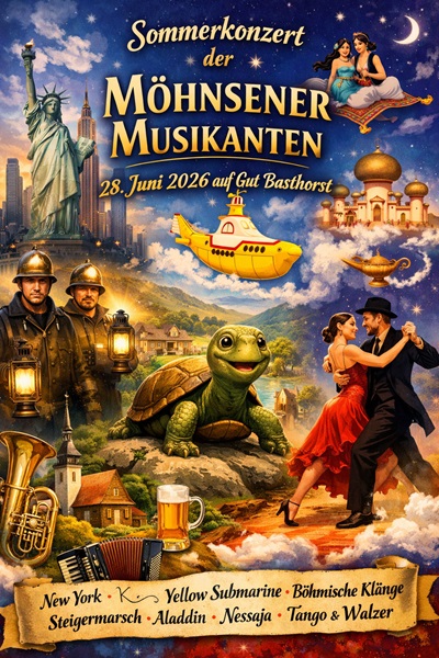 Sommerkonzert der M&ouml;hnsener Musikanten am 28. Juni 2026 